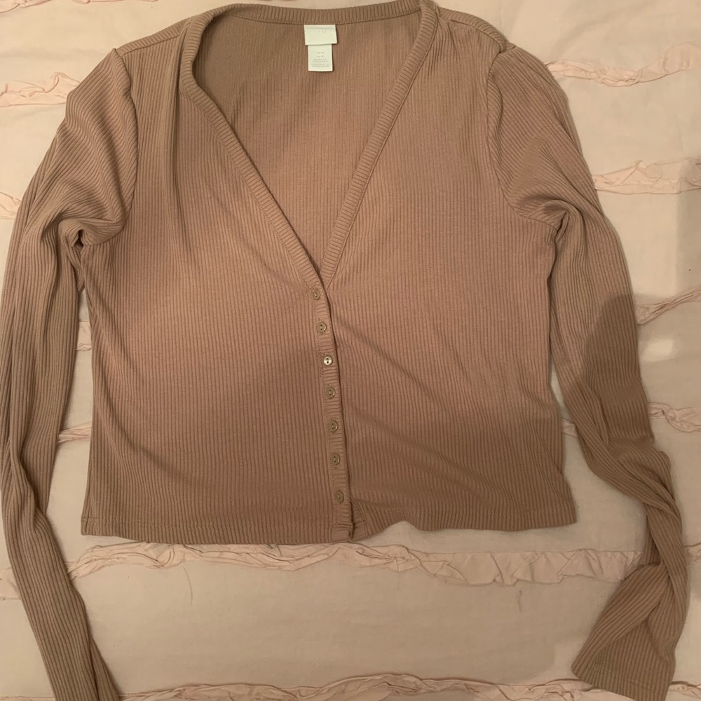 Brown Ribbed Top